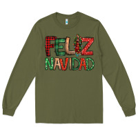 Army Green Feliz Navidad our lady of Guadalupe Christmas Long Sleeve Tee - Jasminsmagicworld
