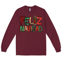 Burgundy Feliz Navidad our lady of Guadalupe Christmas Long Sleeve Tee - Jasminsmagicworld