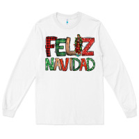 White Feliz Navidad our lady of Guadalupe Christmas Long Sleeve Tee - Jasminsmagicworld
