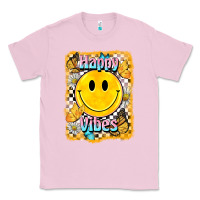 Bubblegum Pink happy vibes smiley face Classic Tee - BarkalooDesign