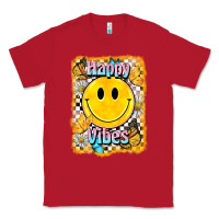 Red happy vibes smiley face Classic Tee - BarkalooDesign