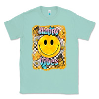 Seafoam happy vibes smiley face Classic Tee - BarkalooDesign
