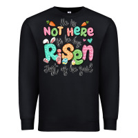 Black easter he is not here for he has risen just as he Premium Sweatshirt - LillyAllenDesigns