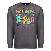 Charcoal Heather easter he is not here for he has risen just as he Premium Sweatshirt - LillyAllenDesigns