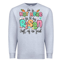 Heather Grey easter he is not here for he has risen just as he Premium Sweatshirt - LillyAllenDesigns