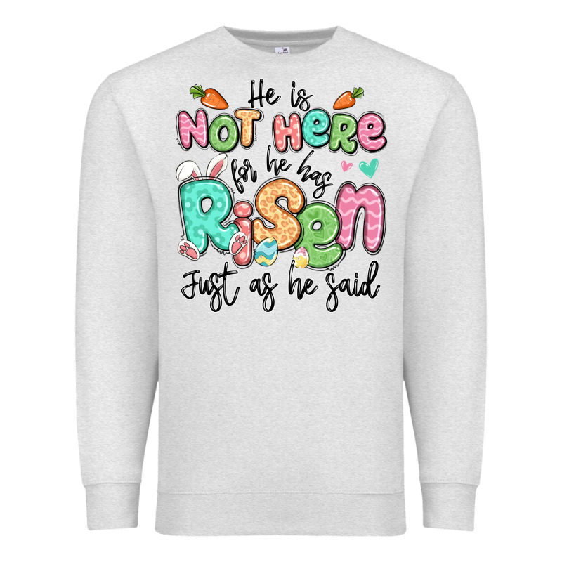 Easter He Is Not Here For He Has Risen Just As He Premium Sweatshirt by LillyAllenDesigns | Teevron