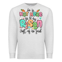 Oatmeal Heather easter he is not here for he has risen just as he Premium Sweatshirt - LillyAllenDesigns