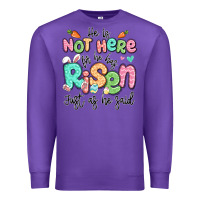 Purple easter he is not here for he has risen just as he Premium Sweatshirt - LillyAllenDesigns