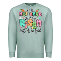 Seafoam easter he is not here for he has risen just as he Premium Sweatshirt - LillyAllenDesigns