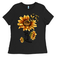 Black faith sunflower Ladies Tee - MaliasSmallBusiness