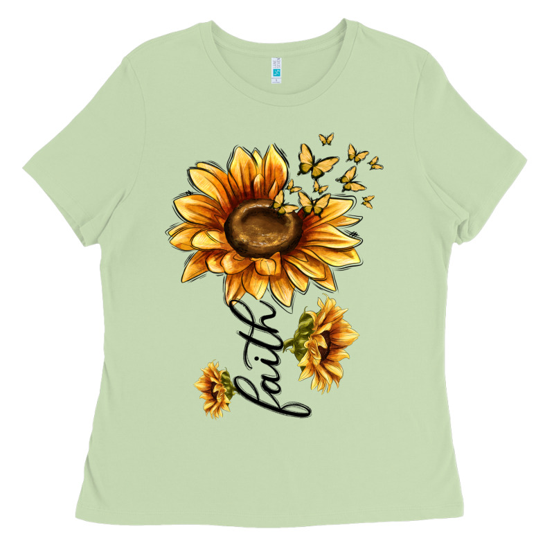 Faith Sunflower Ladies Tee by MaliasSmallBusiness | Teevron