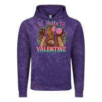 Cloud Purple hello valentine highland cow Vintage Hoodie - RanaPortraitStore