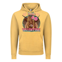 Vintage Mustard hello valentine highland cow Vintage Hoodie - RanaPortraitStore