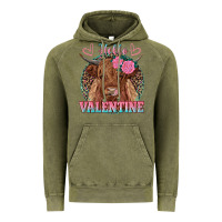 Vintage Olive hello valentine highland cow Vintage Hoodie - RanaPortraitStore