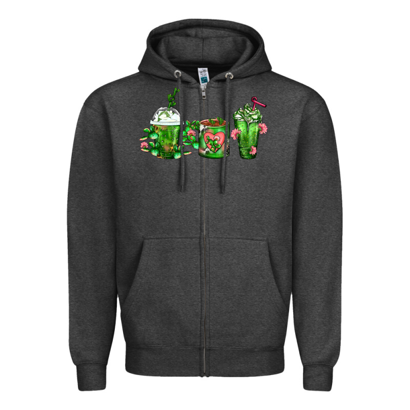Cactus Lover Cactus Coffee Cups Zipper Hoodie by FaDigitalArtStudio | Teevron