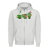 Dove Grey Cactus Lover Cactus Coffee Cups Zipper Hoodie - FaDigitalArtStudio