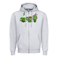 Heather Grey Cactus Lover Cactus Coffee Cups Zipper Hoodie - FaDigitalArtStudio