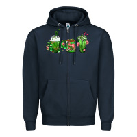 Navy Cactus Lover Cactus Coffee Cups Zipper Hoodie - FaDigitalArtStudio