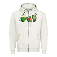 Oatmeal Heather Cactus Lover Cactus Coffee Cups Zipper Hoodie - FaDigitalArtStudio