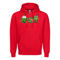 Red Cactus Lover Cactus Coffee Cups Zipper Hoodie - FaDigitalArtStudio