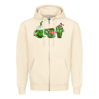 Sandshell Cactus Lover Cactus Coffee Cups Zipper Hoodie - FaDigitalArtStudio