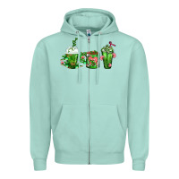 Seafoam Cactus Lover Cactus Coffee Cups Zipper Hoodie - FaDigitalArtStudio