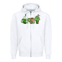 White Cactus Lover Cactus Coffee Cups Zipper Hoodie - FaDigitalArtStudio