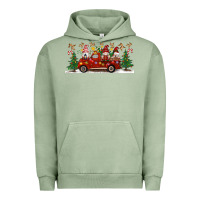 Pigment Oil Green Christmas Gnome Truck Urban Hoodie - Artiststas