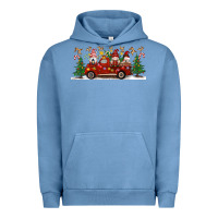 Pigment Pebble Blue Christmas Gnome Truck Urban Hoodie - Artiststas
