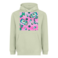 Matcha Western Medicine Seamless Pattern Heavyweight Hoodie - BundleAndBundleShop