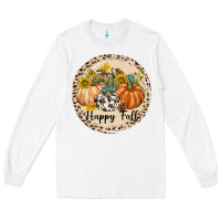 White Happy Fall Long Sleeve Tee - texasbilliewilder
