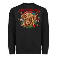 Black mooey christmas Heavyweight Sweatshirt - CowGirlArtShop