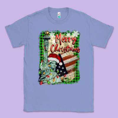 Merry Christmas  Statue Of Liberty Classic Tee Designed By Barkaloodesign
