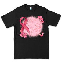 Black customized breast cancer ribbon and background Premium Tee - MaliasSmallBusiness