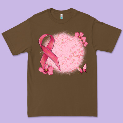 Customized Breast Cancer Ribbon And Background Premium Tee Designed By Maliassmallbusiness