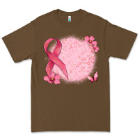Cacao customized breast cancer ribbon and background Premium Tee - MaliasSmallBusiness