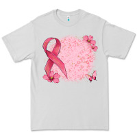 Dove Grey customized breast cancer ribbon and background Premium Tee - MaliasSmallBusiness