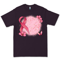 Plum customized breast cancer ribbon and background Premium Tee - MaliasSmallBusiness