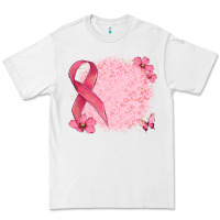 White customized breast cancer ribbon and background Premium Tee - MaliasSmallBusiness