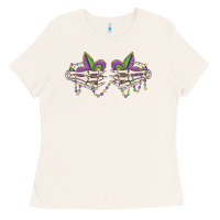 Bone skeleton hands mardi gras Ladies Tee - MaliasSmallBusiness
