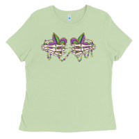 Matcha skeleton hands mardi gras Ladies Tee - MaliasSmallBusiness
