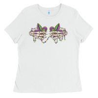 White skeleton hands mardi gras Ladies Tee - MaliasSmallBusiness