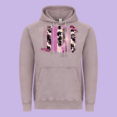 Purple Glitter Cowhide Pattern Brushstrokes Vintage Hoodie Designed By Bettercallsaul