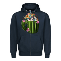 Navy Day Of The Dead Mexican Cactus Zipper Hoodie - FaDigitalArtStudio
