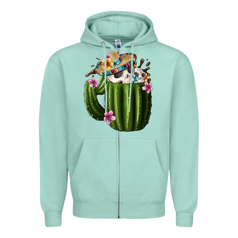 Day Of The Dead Mexican Cactus Zipper Hoodie by FaDigitalArtStudio | Teevron