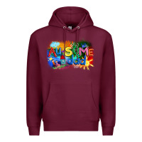 Burgundy Au-some dad Autism Premium Hoodie - FaDigitalArtStudio