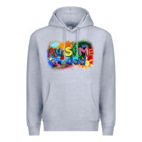 Heather Grey Au-some dad Autism Premium Hoodie - FaDigitalArtStudio