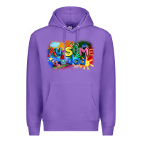Purple Au-some dad Autism Premium Hoodie - FaDigitalArtStudio