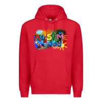Red Au-some dad Autism Premium Hoodie - FaDigitalArtStudio