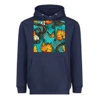 Navy autumn leaves seamless pattern Heavyweight Hoodie - BundleAndBundleShop